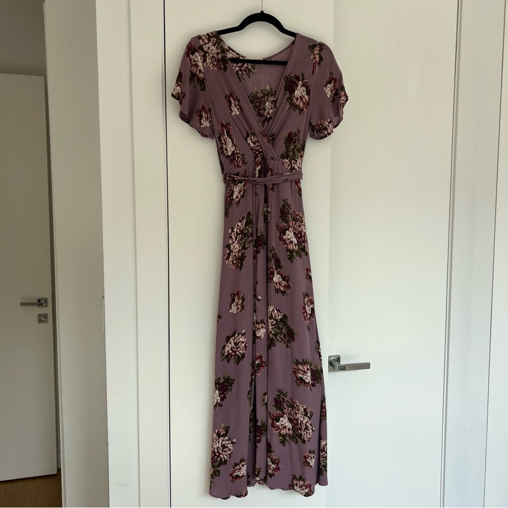 Floral Maxi Dress in Purple and Pink